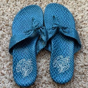 Chico's Teal Patterned Women's Sandals size 9